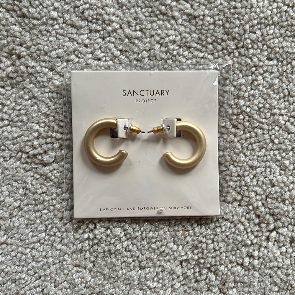 Sanctuary Project thick gold hoop earrings
